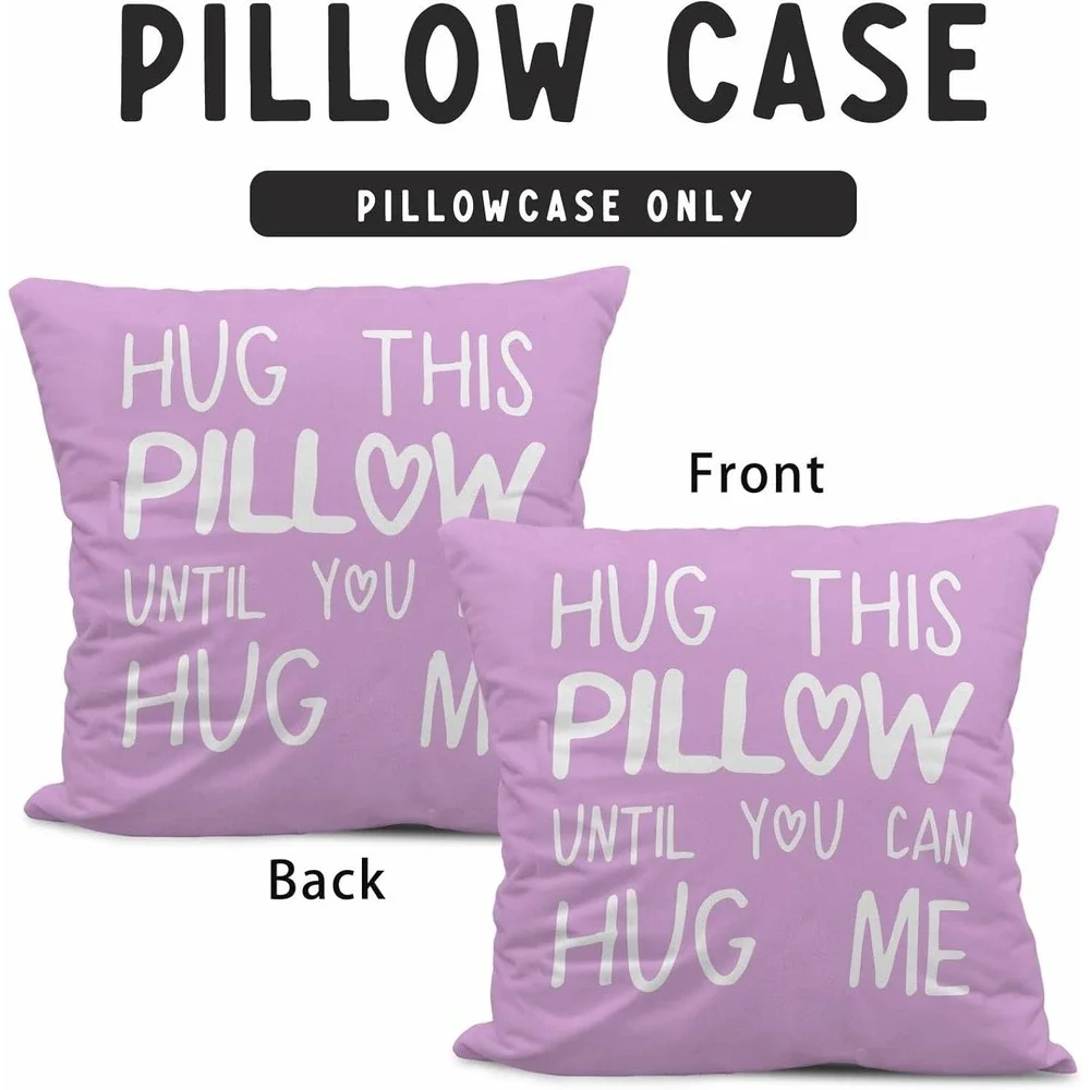 Hug‎ This Pillow Until You Can Hug Me Lavender Purple Flannelette Pillow Cover